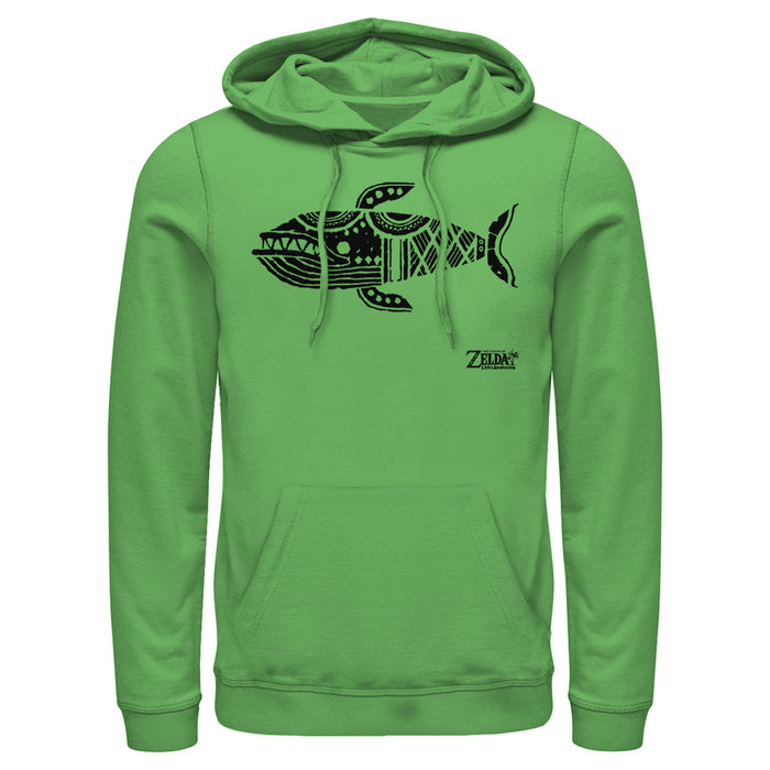 Fifth Sun Men's Nintendo Legend Of Zelda Link's Awakening Whale Hieroglyphic Pull Over Hoodie