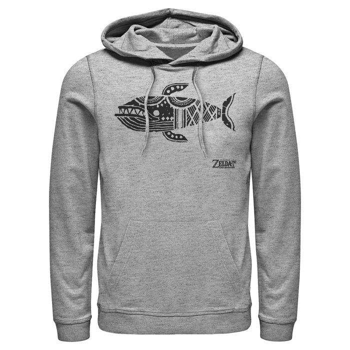 Fifth Sun Men's Nintendo Legend Of Zelda Link's Awakening Whale Hieroglyphic Pull Over Hoodie
