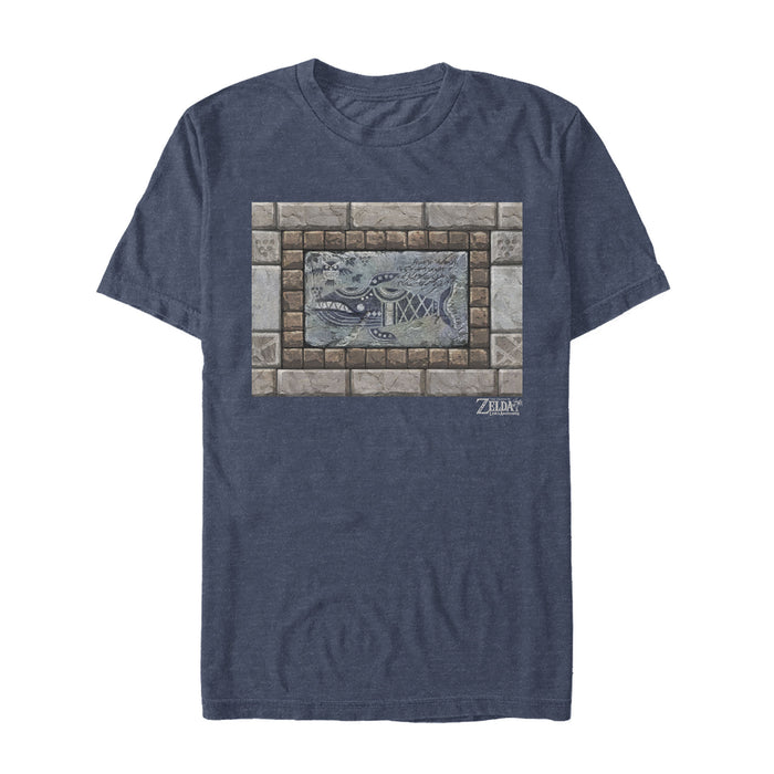 fifth sun Men's Nintendo Legend of Zelda Link's Awakening Whale Stone Tablet T-Shirt