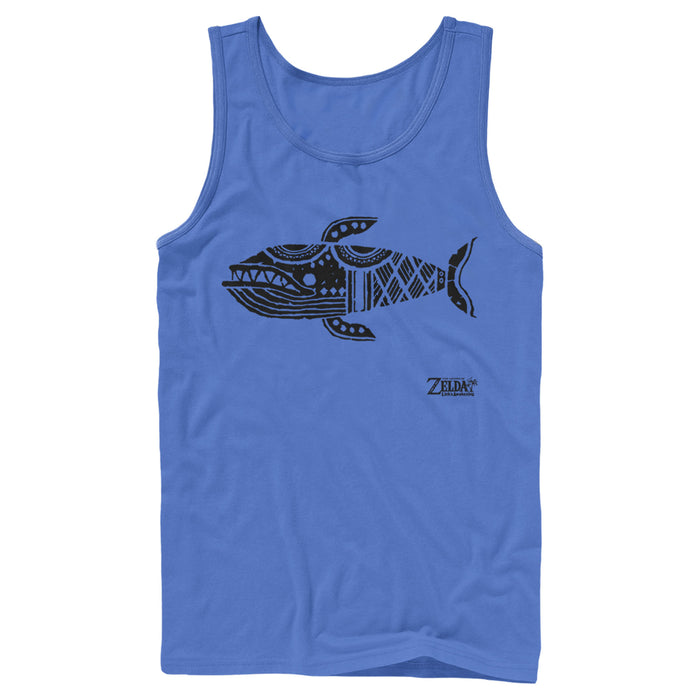 fifth sun Men's Nintendo Legend of Zelda Link's Awakening Whale Hieroglyphic Tank Top