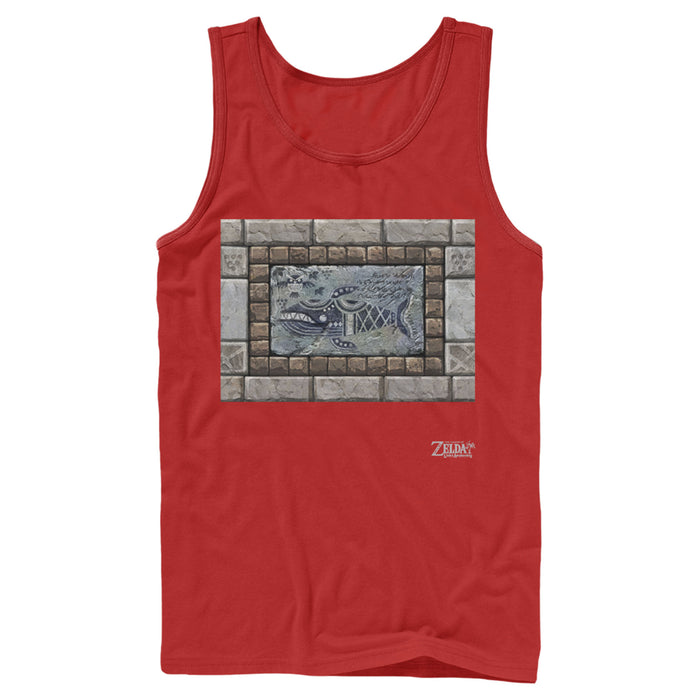 Fifth Sun Men's Nintendo Legend Of Zelda Link's Awakening Whale Stone Tablet Tank Top