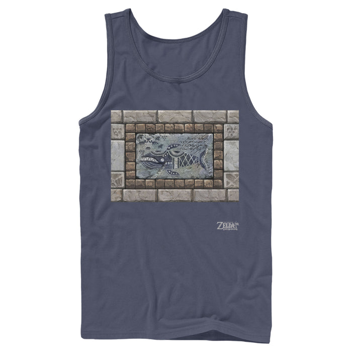 Fifth Sun Men's Nintendo Legend Of Zelda Link's Awakening Whale Stone Tablet Tank Top