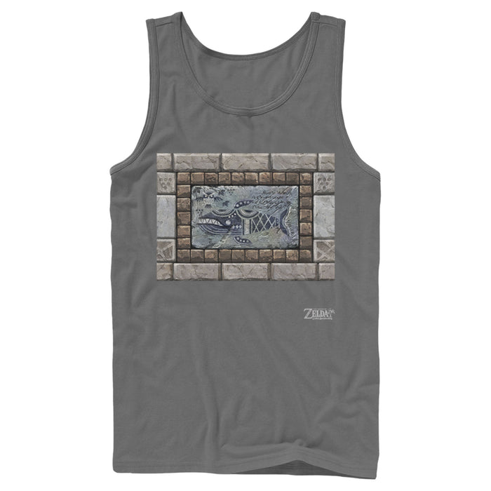 Fifth Sun Men's Nintendo Legend Of Zelda Link's Awakening Whale Stone Tablet Tank Top
