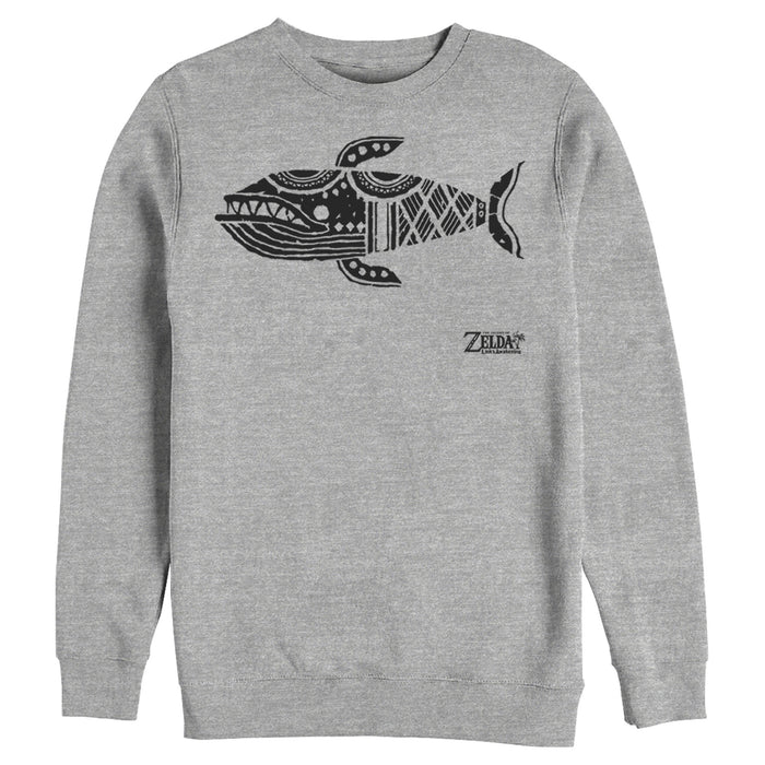 Fifth Sun Men's Nintendo Legend Of Zelda Link's Awakening Whale Hieroglyphic Sweatshirt