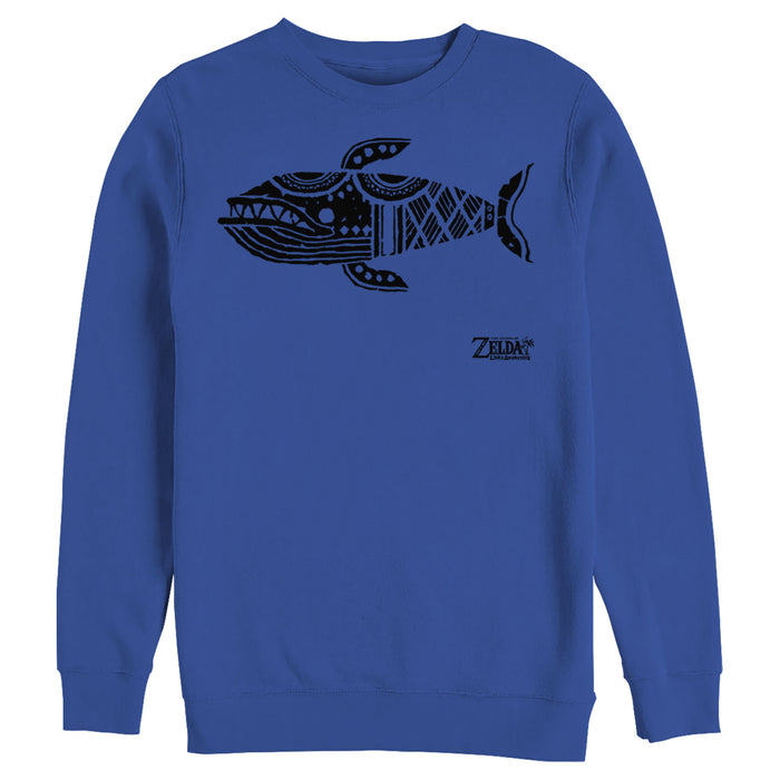 fifth sun Men's Nintendo Legend of Zelda Link's Awakening Whale Hieroglyphic Sweatshirt