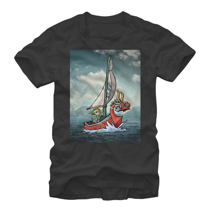 fifth sun Men's Nintendo Legend of Zelda Link Sailing T-Shirt