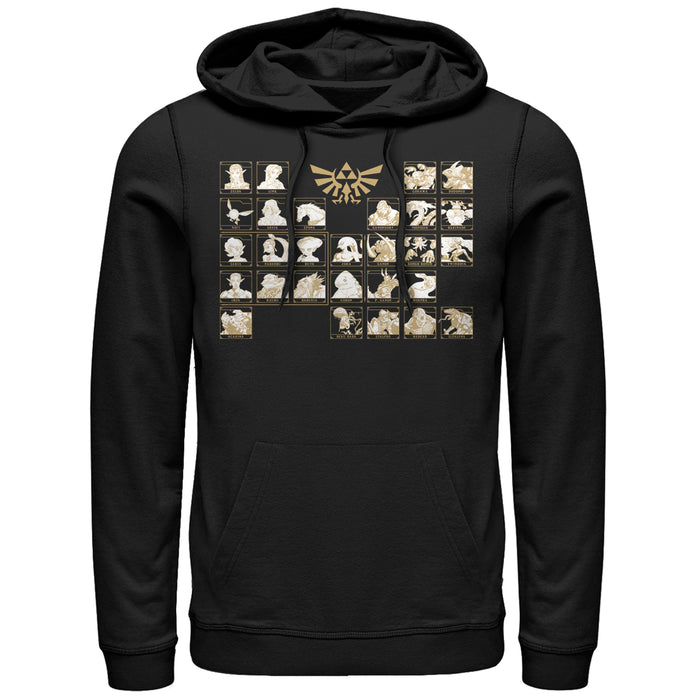fifth sun Men's Nintendo Legend of Zelda Ocarina Light Periodic Table Pull Over Hoodie