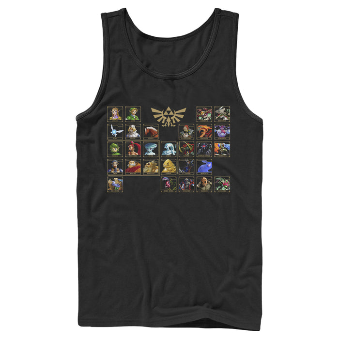 fifth sun Men's Nintendo Legend of Zelda Ocarina Periodic Table Tank Top