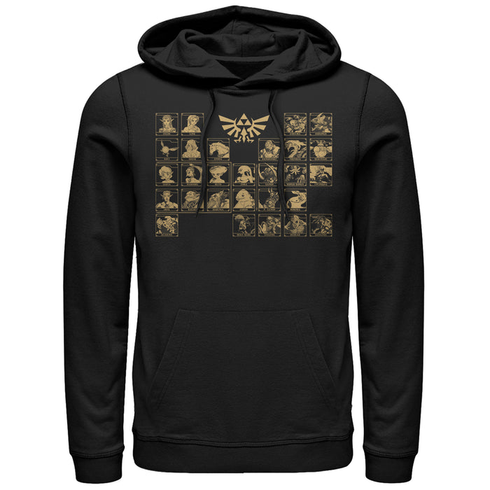 fifth sun Men's Nintendo Legend of Zelda Ocarina Periodic Table Pull Over Hoodie