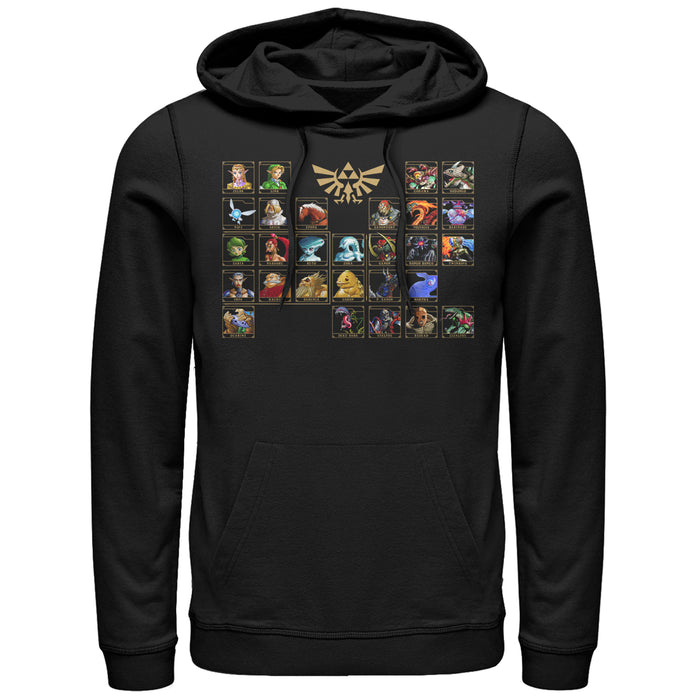 fifth sun Men's Nintendo Legend of Zelda Ocarina Periodic Table Pull Over Hoodie