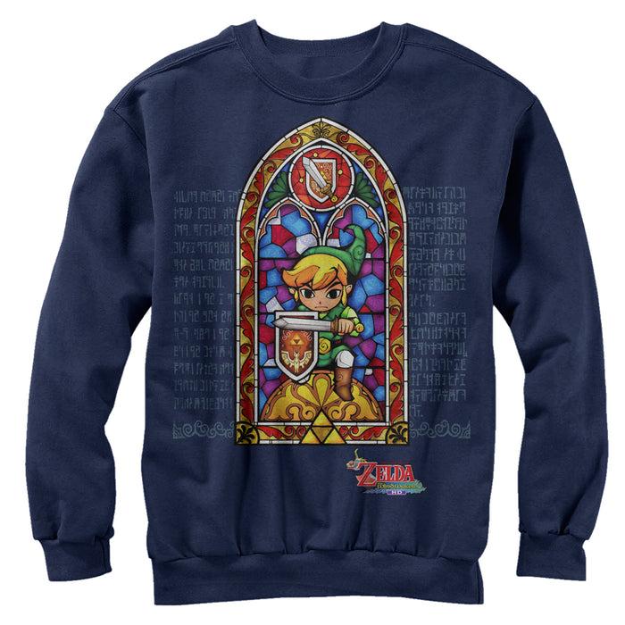 fifth sun Men's Nintendo Legend of Zelda Stained Glass Sweatshirt