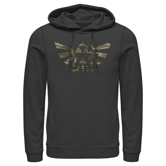 fifth sun Men's Nintendo Legend of Zelda Triforce Camouflage Print Pull Over Hoodie