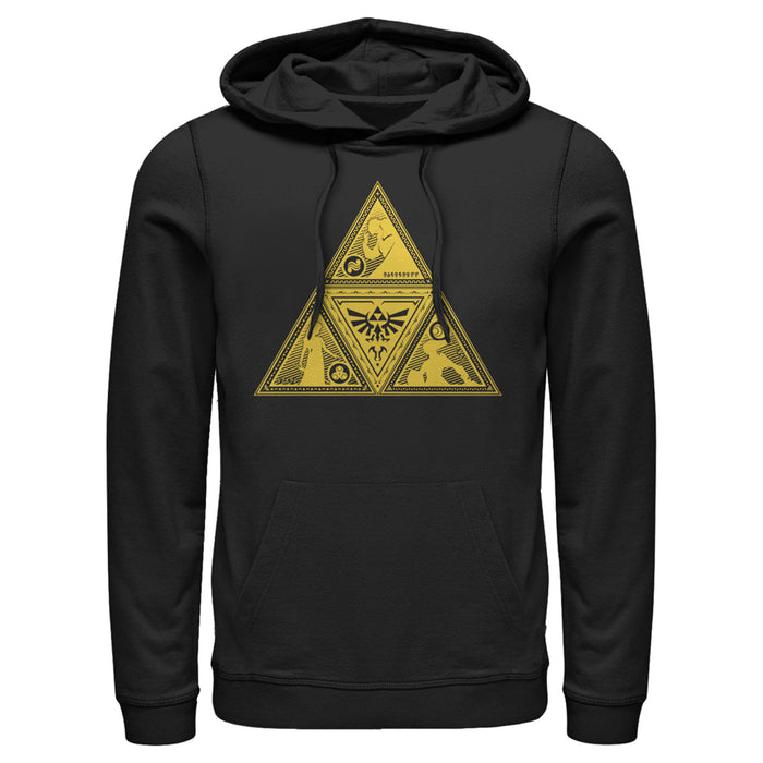fifth sun Men's Nintendo Legend of Zelda Triforce Silhouette Pull Over Hoodie