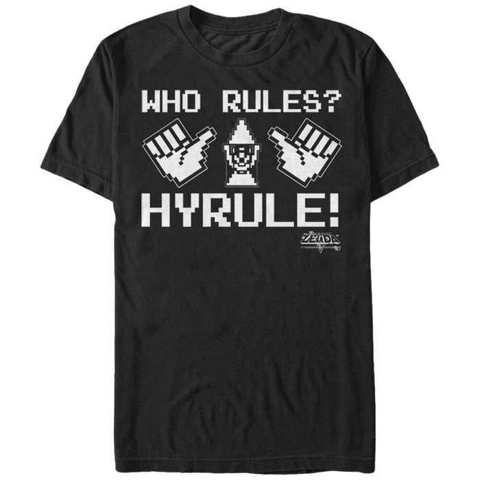 fifth sun Men's Nintendo Legend of Zelda Who Rules Hyrule T-Shirt