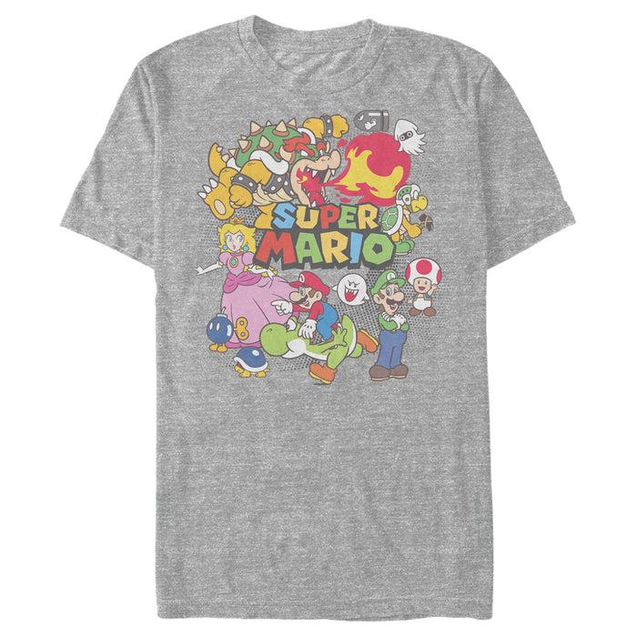 fifth sun Men's Nintendo Mario Cast Collage T-Shirt