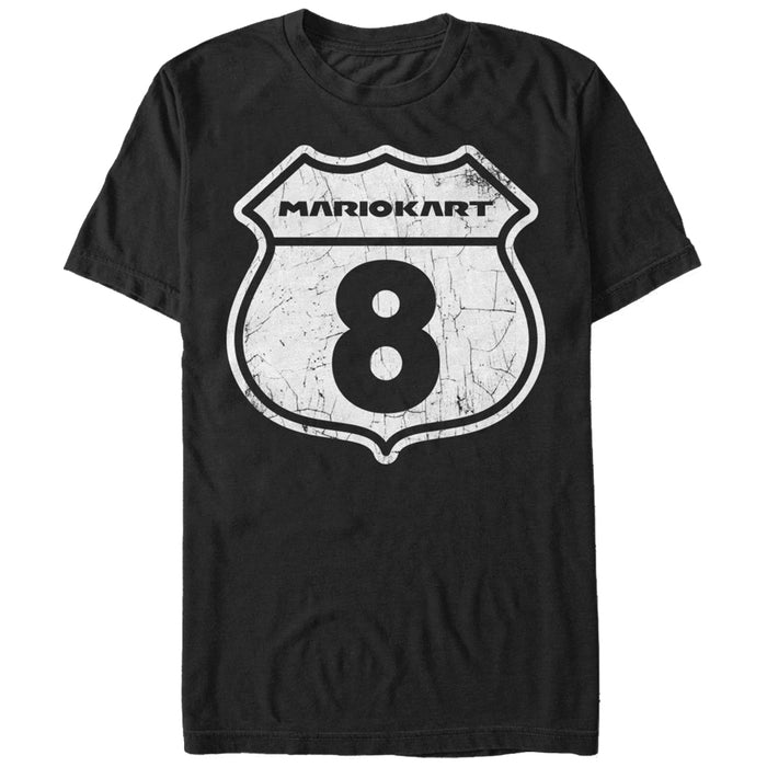 fifth sun Men's Nintendo Mario Kart 8 Interstate Sign T-Shirt