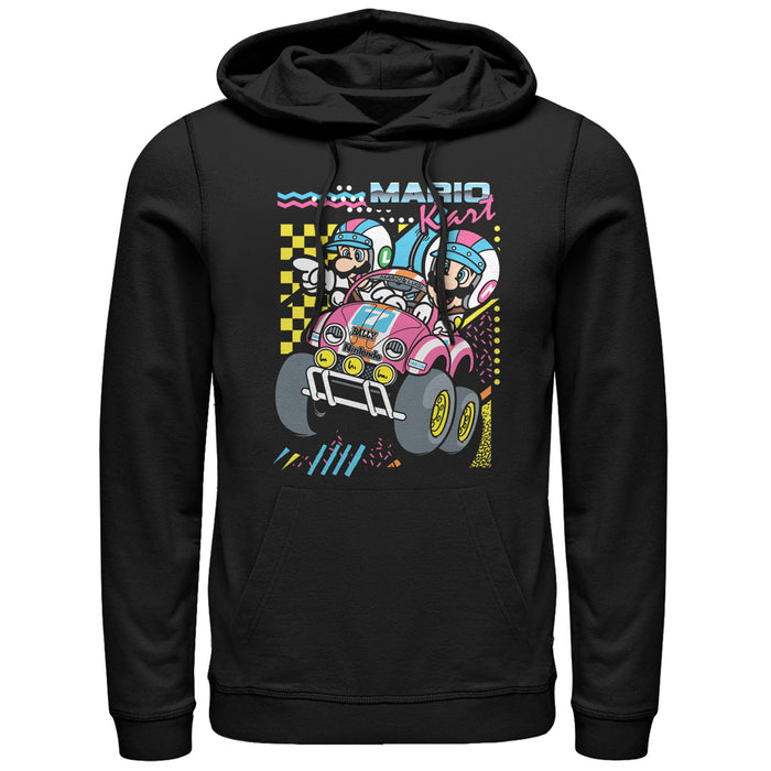 fifth sun Men's Nintendo Mario Kart 90's Art Pull Over Hoodie
