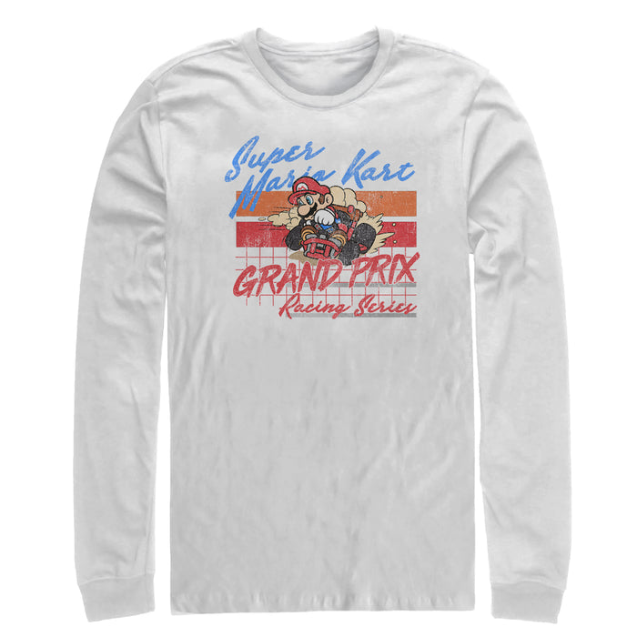 fifth sun Men's Nintendo Mario Kart Retro Grand Prix Long Sleeve Shirt