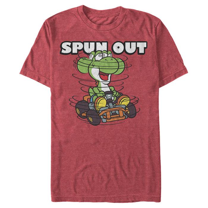 fifth sun Men's Nintendo Mario Kart Yoshi Spun Out T-Shirt