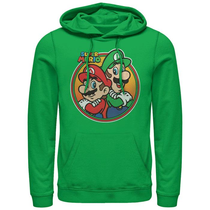 Fifth Sun Men's Nintendo Mario Luigi Back To Back Pull Over Hoodie