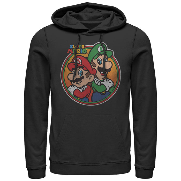 fifth sun Men's Nintendo Mario Luigi Back to Back Pull Over Hoodie