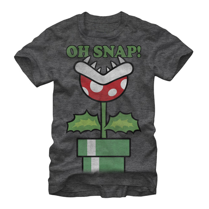 fifth sun Men's Nintendo Mario Piranha Plant Oh Snap T-Shirt