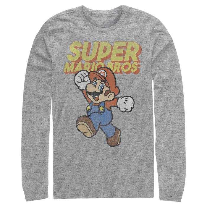 fifth sun Men's Nintendo Mario Retro Jump Long Sleeve Shirt