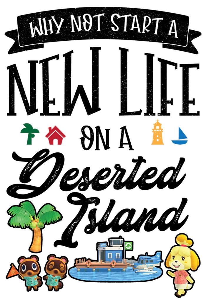 Fifth Sun Men's Nintendo New Life On Deserted Island Baseball Tee
