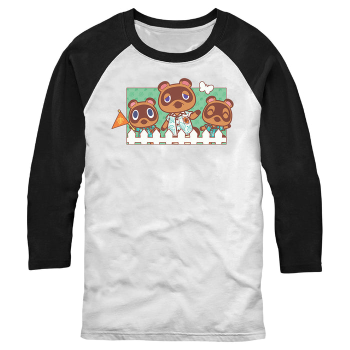 fifth sun Men's Nintendo Nook Family Portrait Baseball Tee