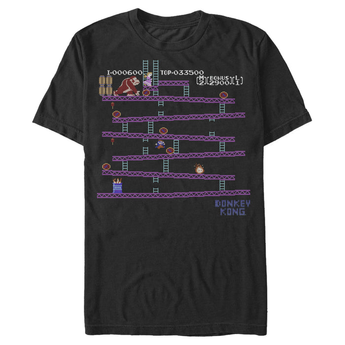 fifth sun Men's Nintendo Original Donkey Kong Gameplay T-Shirt