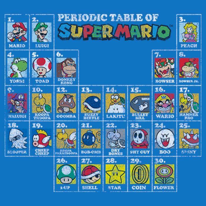 Fifth Sun Men's Nintendo Periodic Table Of Super Mario Pull Over Hoodie