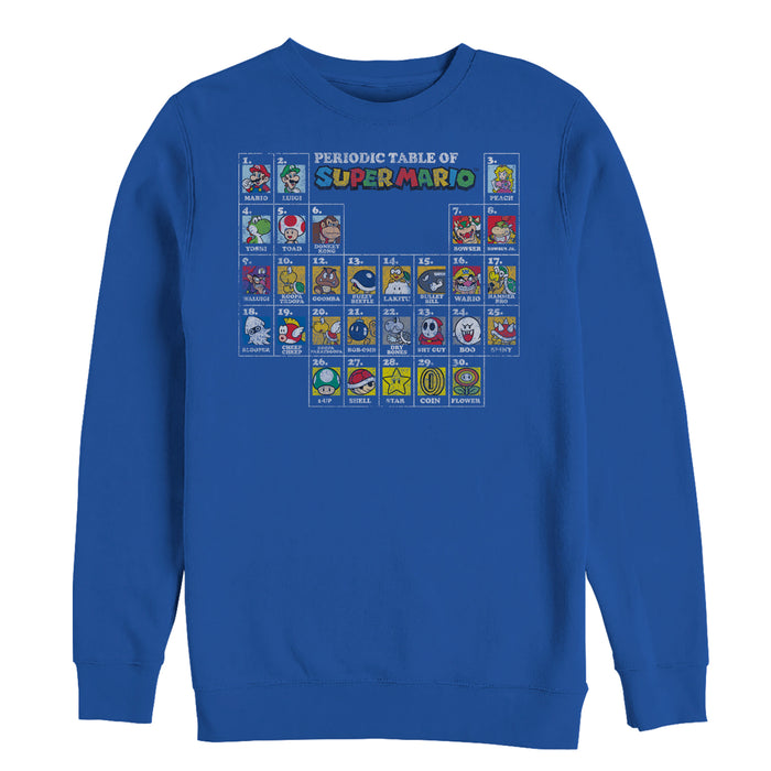 fifth sun Men's Nintendo Periodic Table of Super Mario Sweatshirt