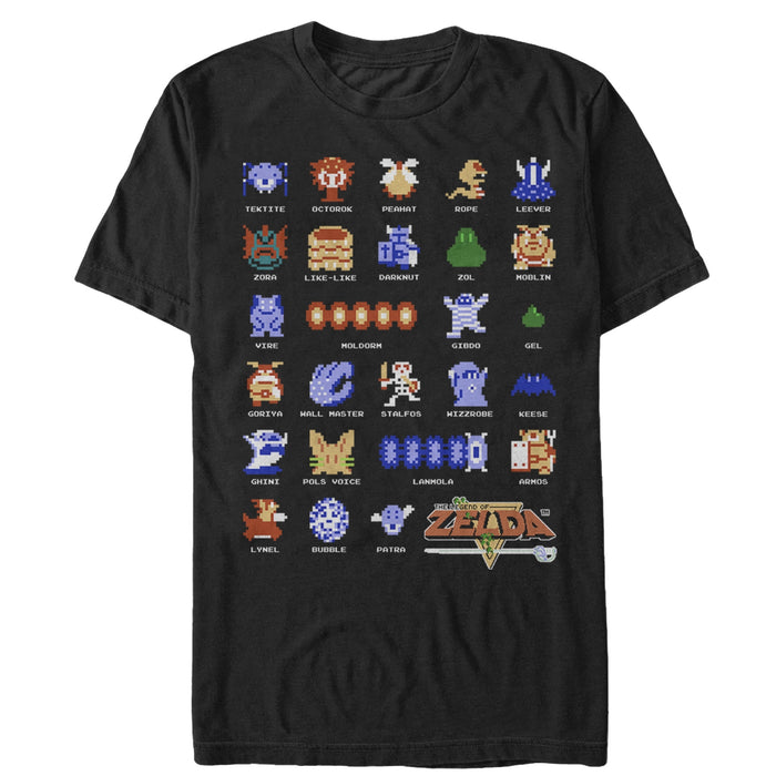 fifth sun Men's Nintendo Pixelated Legend of Zelda Enemies T-Shirt