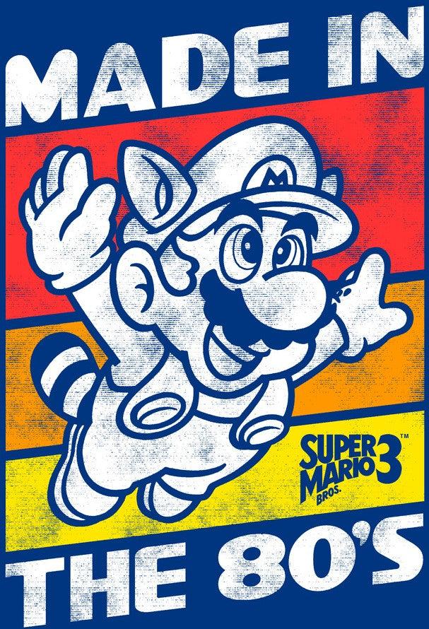 Fifth Sun Men's Nintendo Raccoon Mario Made In The 80's Long Sleeve Shirt