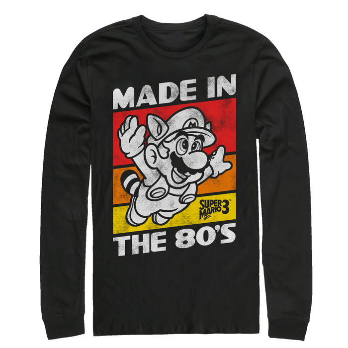 Fifth Sun Men's Nintendo Raccoon Mario Made In The 80's Long Sleeve Shirt