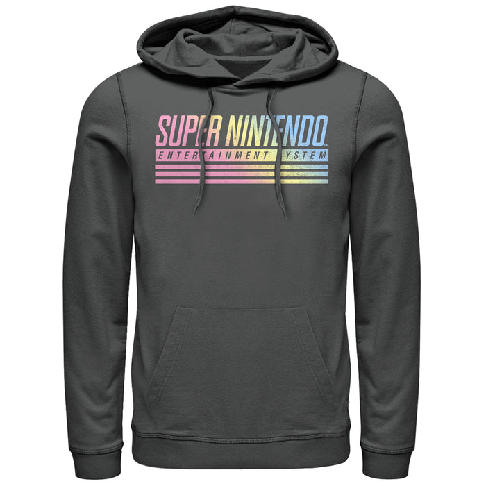 fifth sun Men's Nintendo Retro SNES Logo Pull Over Hoodie