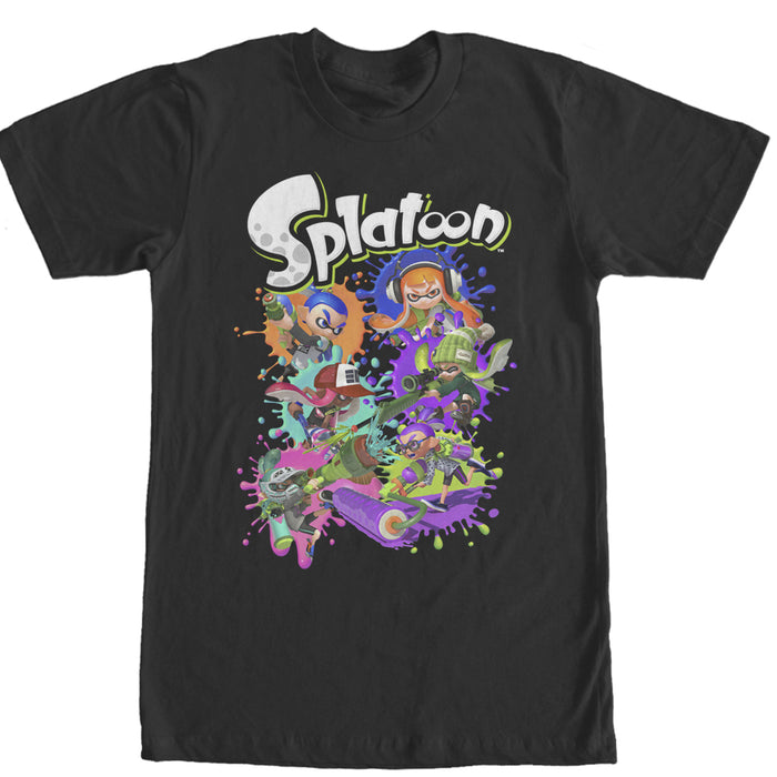 fifth sun Men's Nintendo Splatoon Ink Splatter T-Shirt