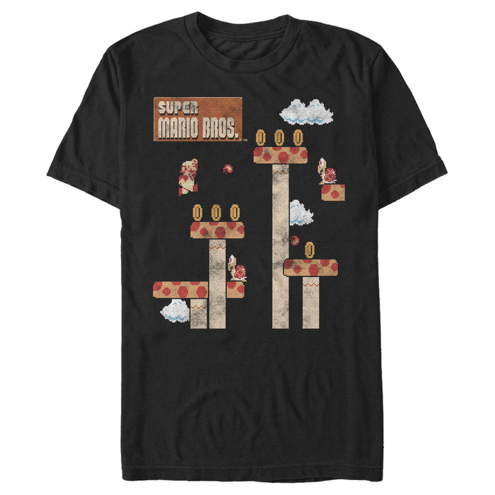 Fifth Sun Men's Nintendo Super Mario 8-Bit Platform Jump T-Shirt