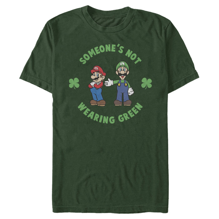 fifth sun Men's Nintendo Super Mario and Luigi St. Patrick's Not Wearing T-Shirt