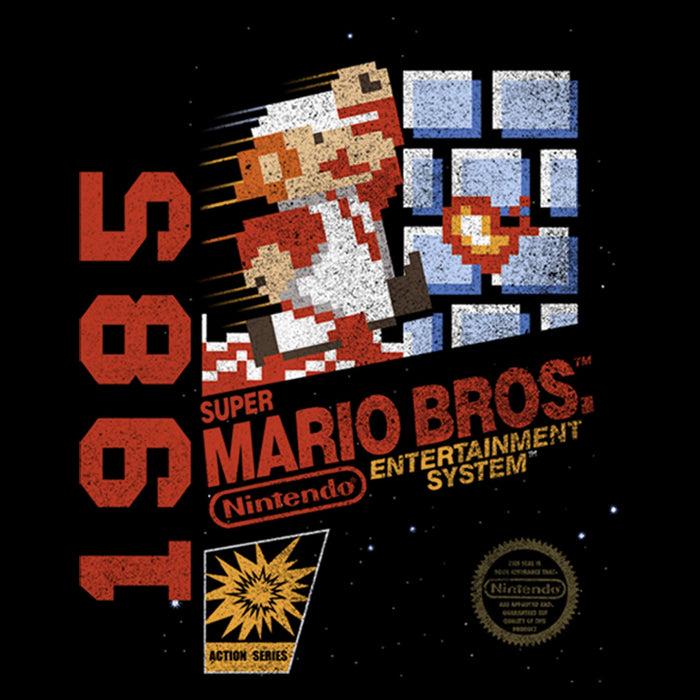 Fifth Sun Men's Nintendo Super Mario Bros 1985 Box Art Pull Over Hoodie