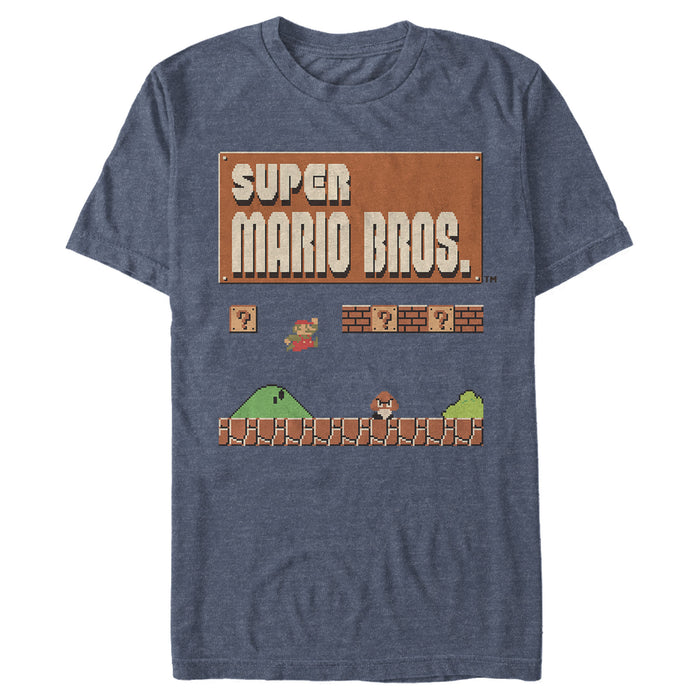 fifth sun Men's Nintendo Super Mario Bros. Logo Gameplay T-Shirt