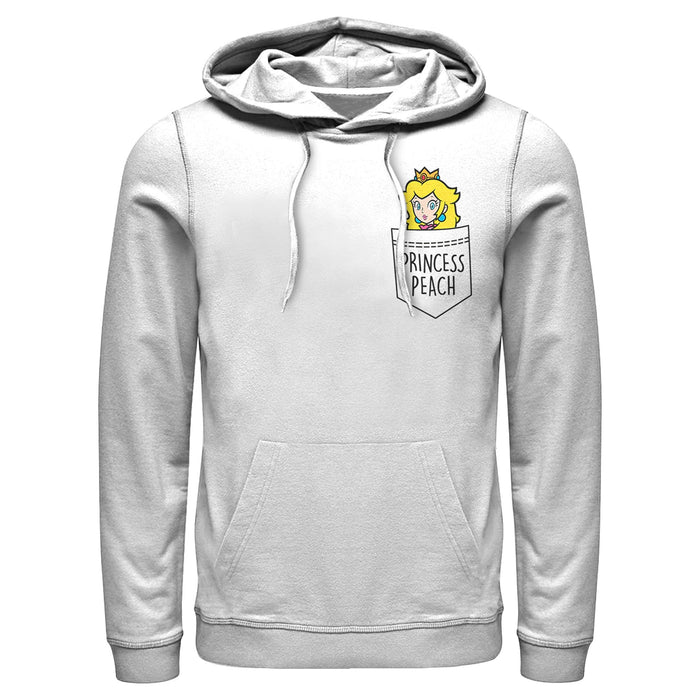 fifth sun Men's Nintendo Super Mario Bros. Princess Peach Faux Pocket Pull Over Hoodie