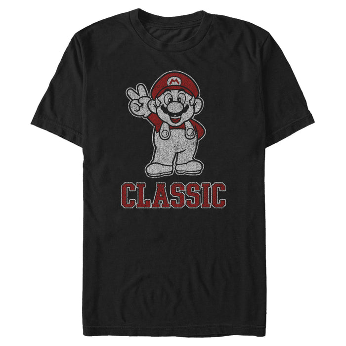 fifth sun Men's Nintendo Super Mario Classic Peace Sign T-Shirt