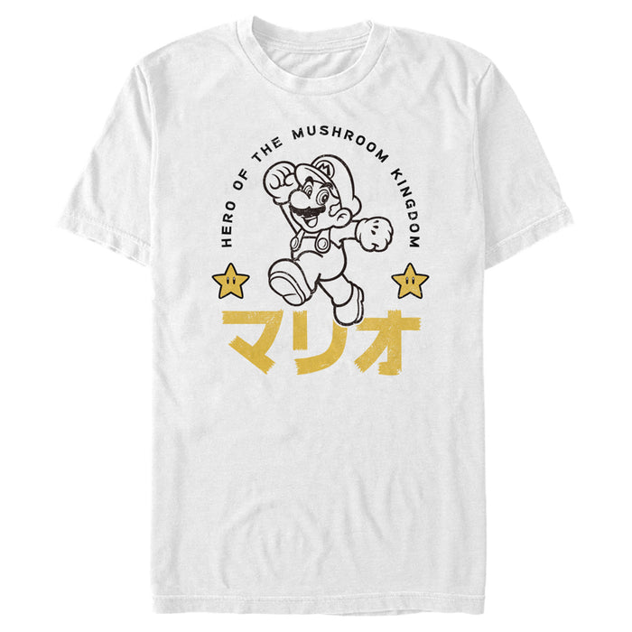 Fifth Sun Men's Nintendo Super Mario Mushroom Kingdom Kanji Stars T-Shirt