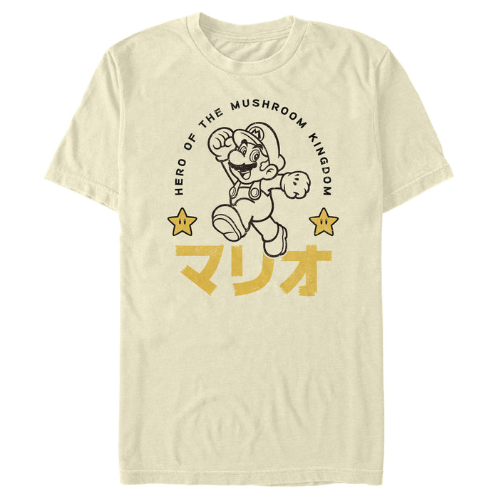 Fifth Sun Men's Nintendo Super Mario Mushroom Kingdom Kanji Stars T-Shirt