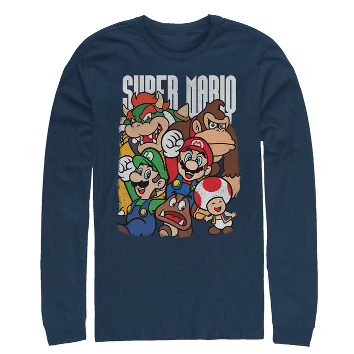 fifth sun Men's Nintendo Super Mario Party Long Sleeve Shirt