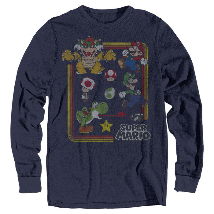 fifth sun Men's Nintendo Super Mario Rainbow Frame Long Sleeve Shirt