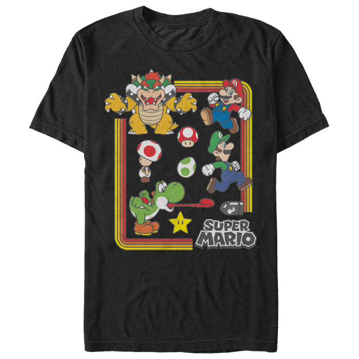 Fifth Sun Men's Nintendo Super Mario Rainbow Frame T-Shirt