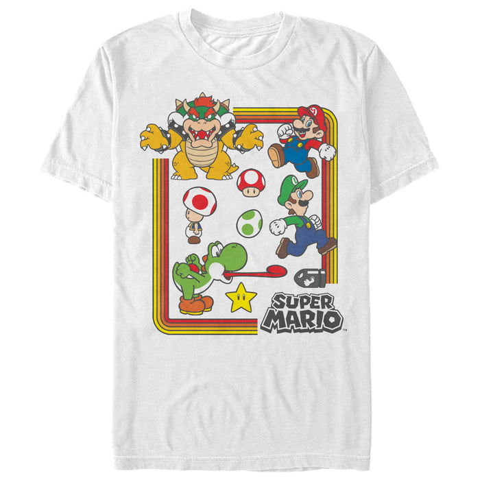 Fifth Sun Men's Nintendo Super Mario Rainbow Frame T-Shirt