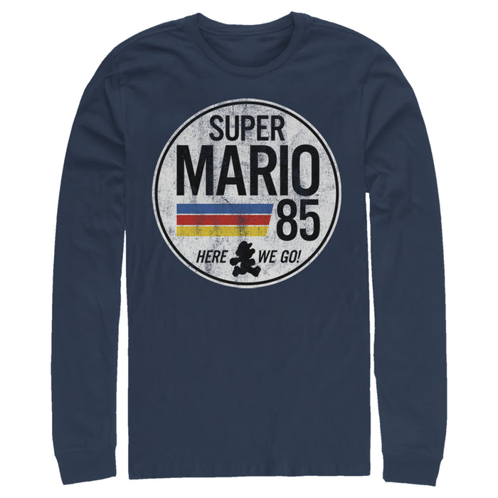 Fifth Sun Men's Nintendo Super Mario Retro Rainbow Ring Long Sleeve Shirt
